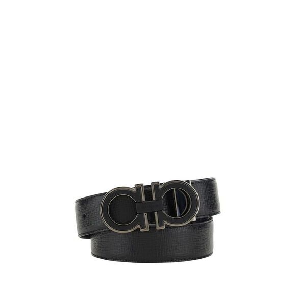 Ferragamo Blue Calf Leather Bos Taurus Men's Belt